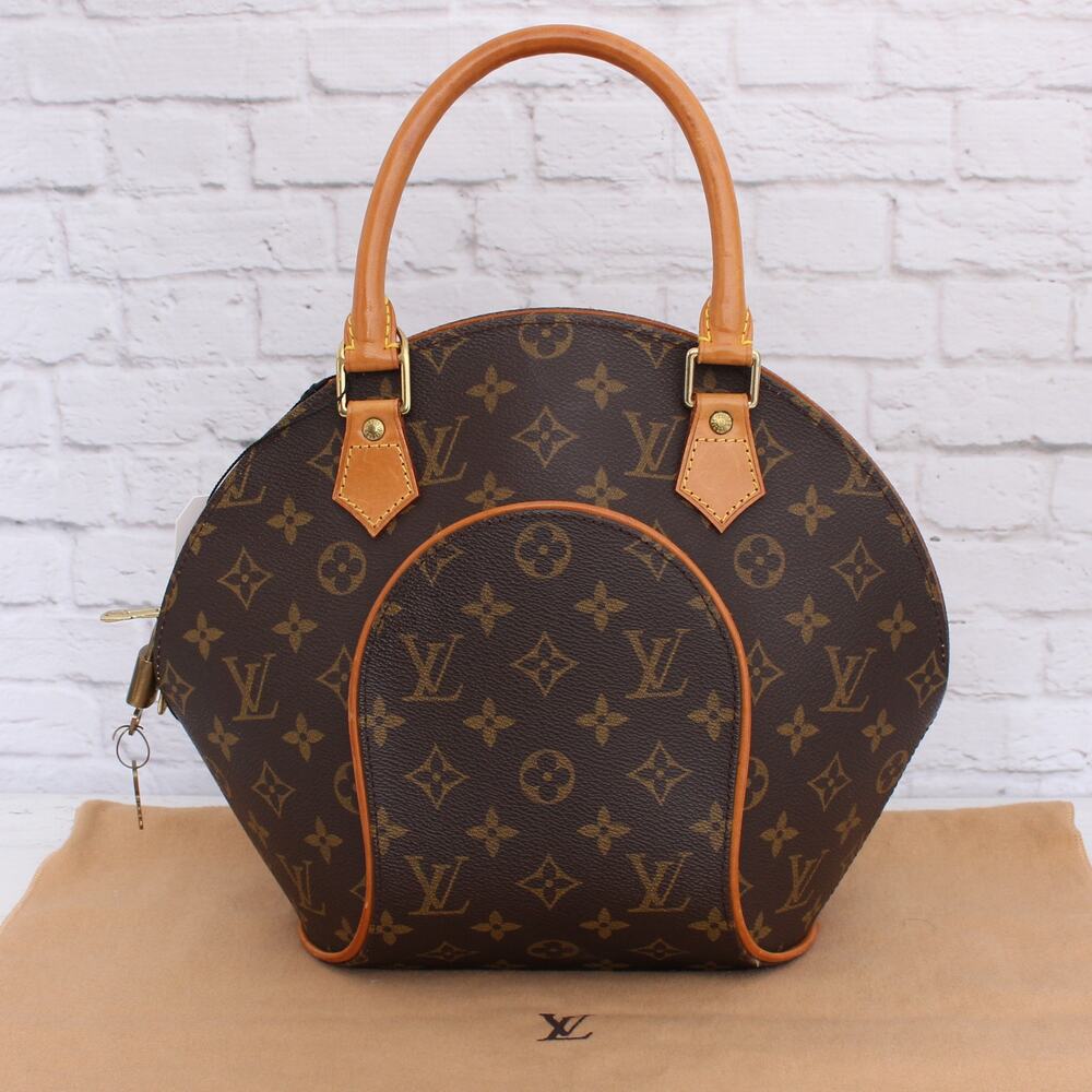 Louis Vuitton Ellipse PM Monogram Satchel Purse Handbag Tote LV Leather A2893